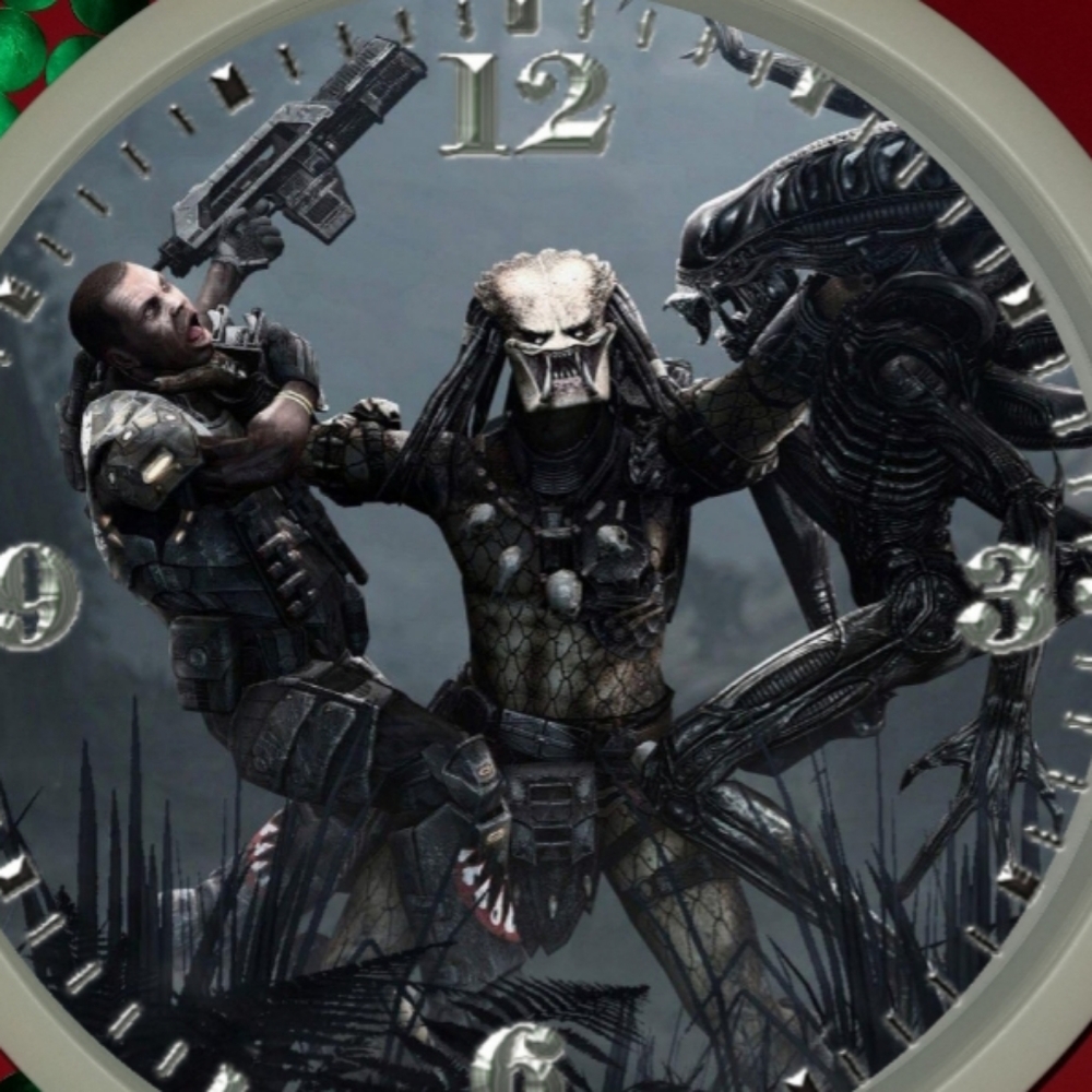 Predator fight led light wall clock